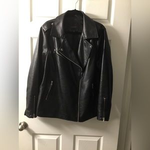 Black motorcycle/bomber jacket